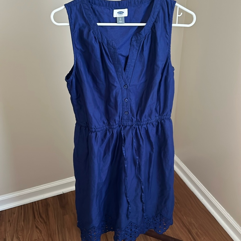 Small blue sleeveless dress